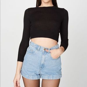 American Apparel High Waisted Jean Shorts